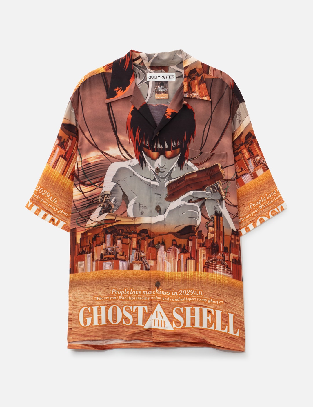 Wacko Maria Ghost In The Shell Hawaiian Shirt Type-1 In Beige/米色/베이지/ベージュ