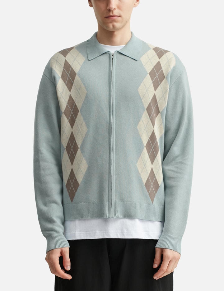 Wright Knitted Long Sleeve Polo Sweater Placeholder Image