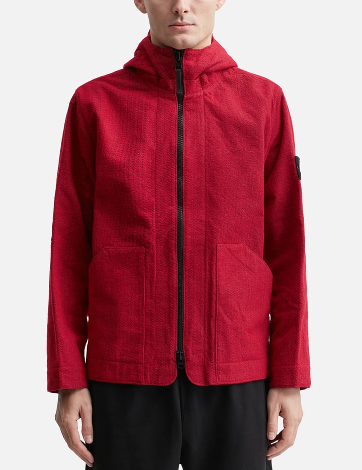 Needle Punched Reflective Red Hooded Jacket Placeholder Image