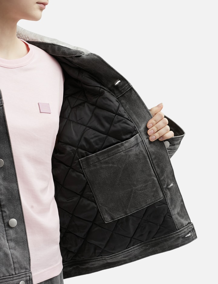 Shop Acne Studios Padded Denim Jacket In Grey