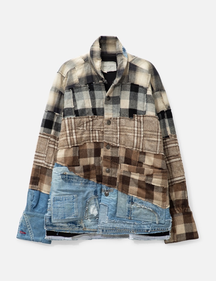 Mixed Plaid Shawl Collar Placeholder Image