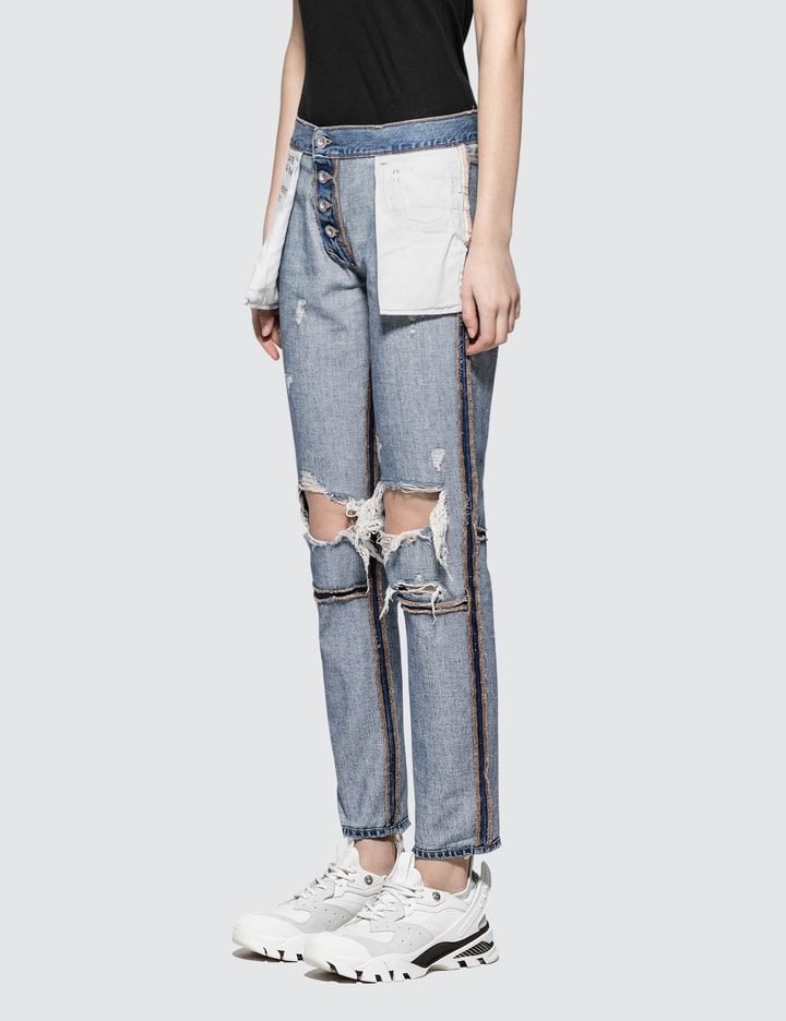 Vintage Denim Reverse Boyfriend Straight Jeans Placeholder Image