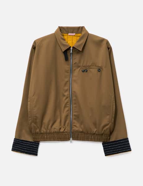 Brown Chore Jacket With Stand Collar view 6