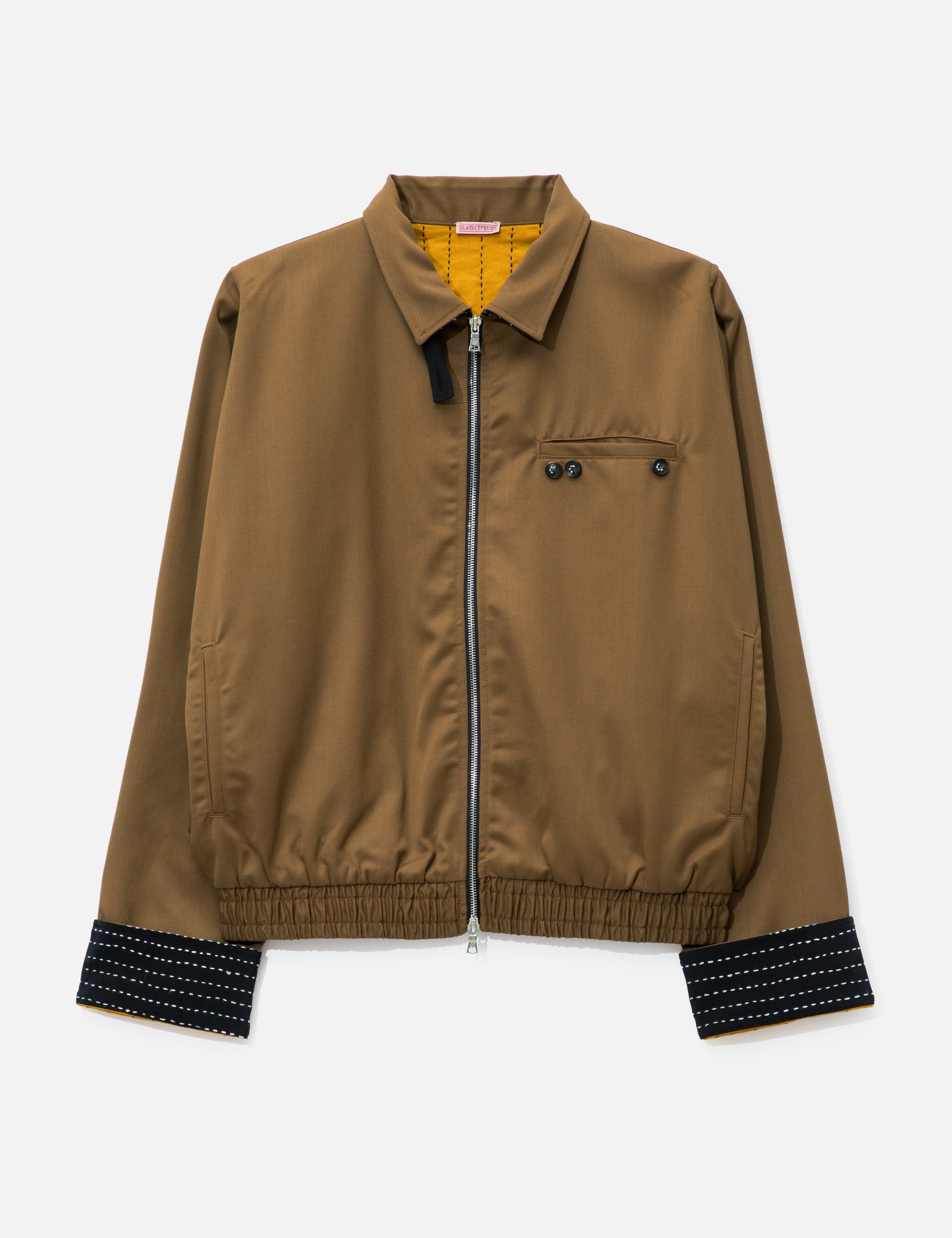 Brown Chore Jacket With Stand Collar view 16
