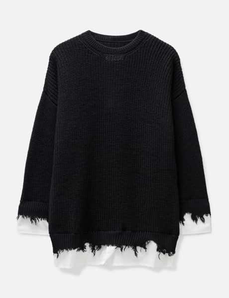 MM6 Maison Margiela Bi-Fabric Knit Sweater