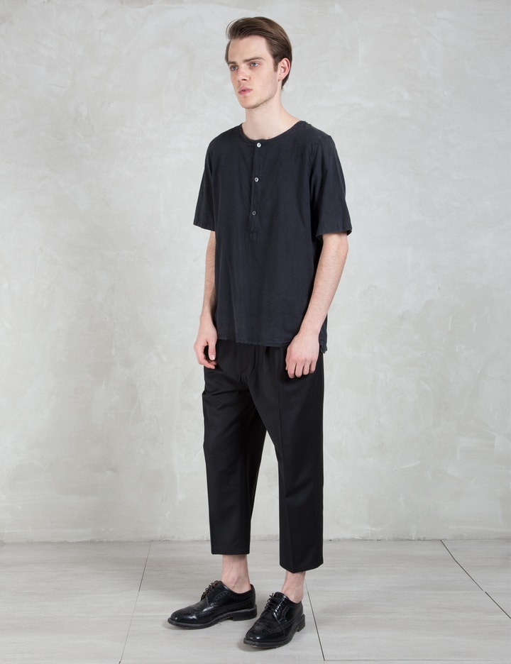 Cotton Weaved Henley S/S Shirt Placeholder Image