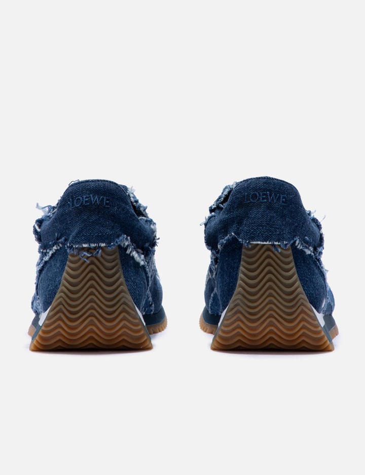 Shop Loewe Denim Sneakers In Blue