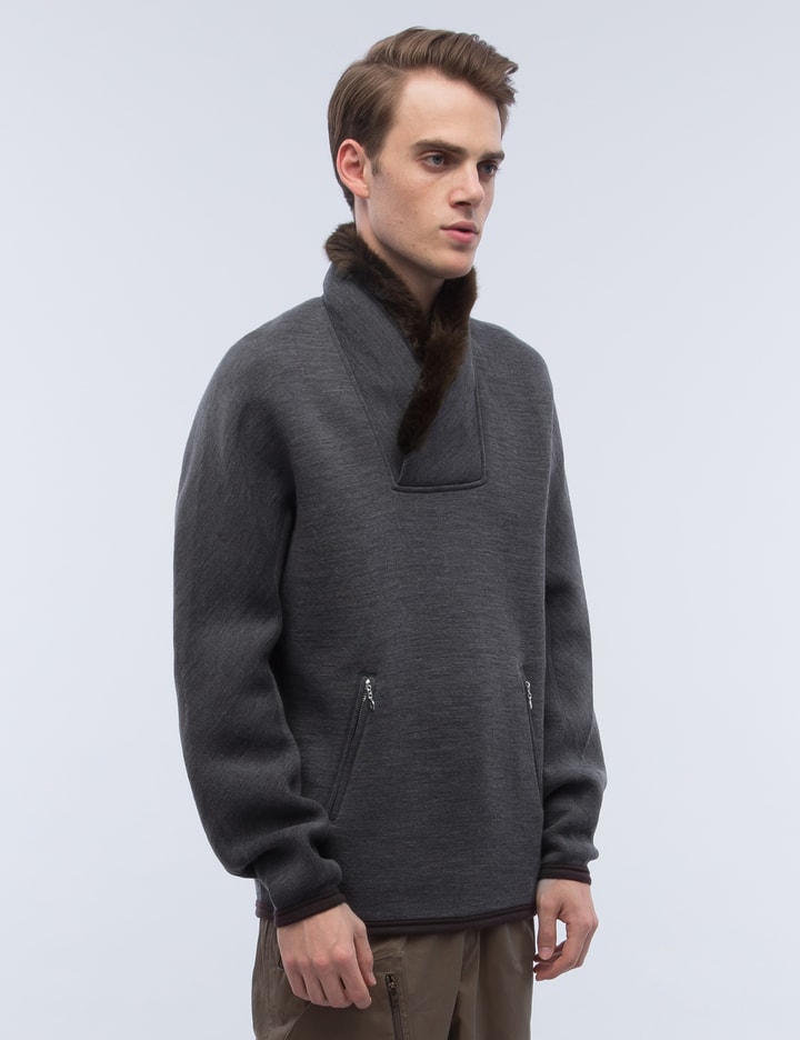 Faux Fur Shawl Collar Pullover Sweater Placeholder Image