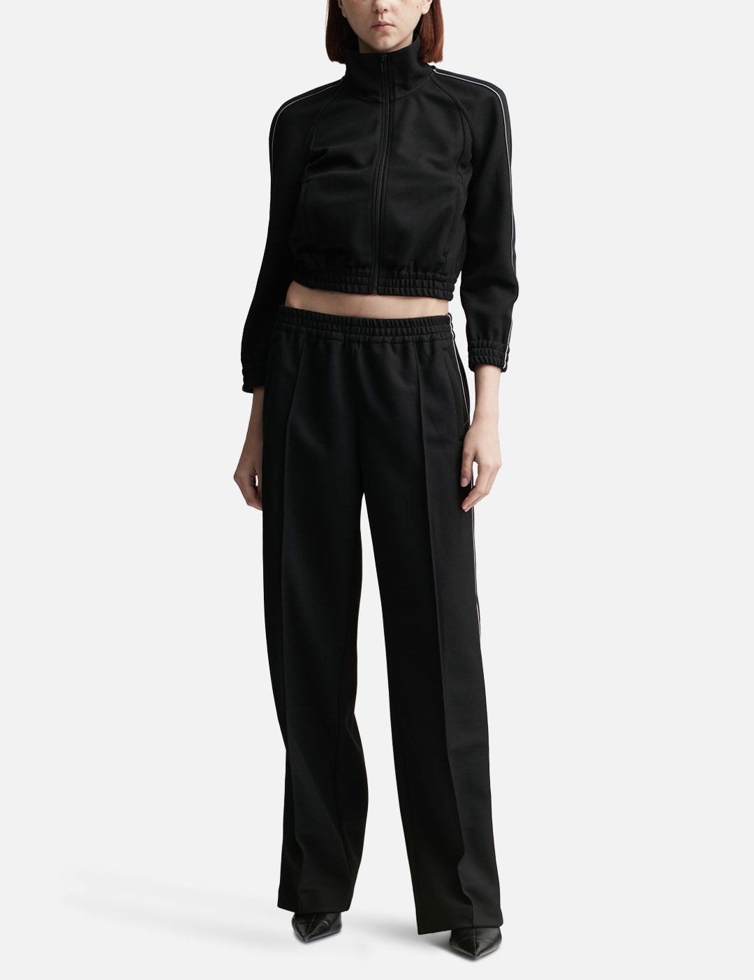 Cropped Track Jacket With Logo Tape In Pique view 16
