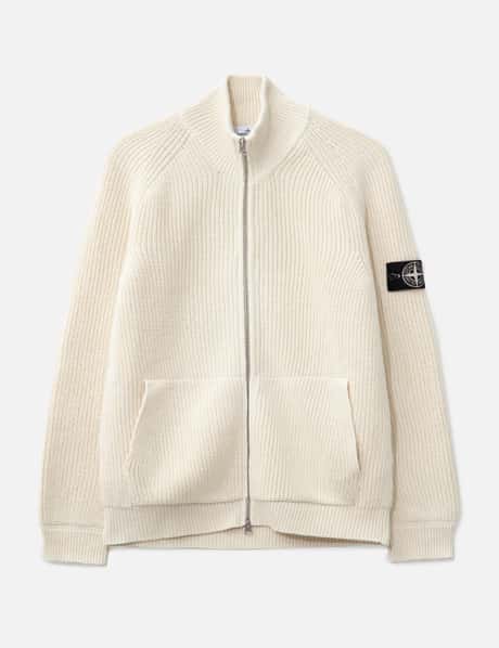 스톤 아일랜드 Fisherman's Rib Cotton Raw Beauty Zip-up jumper