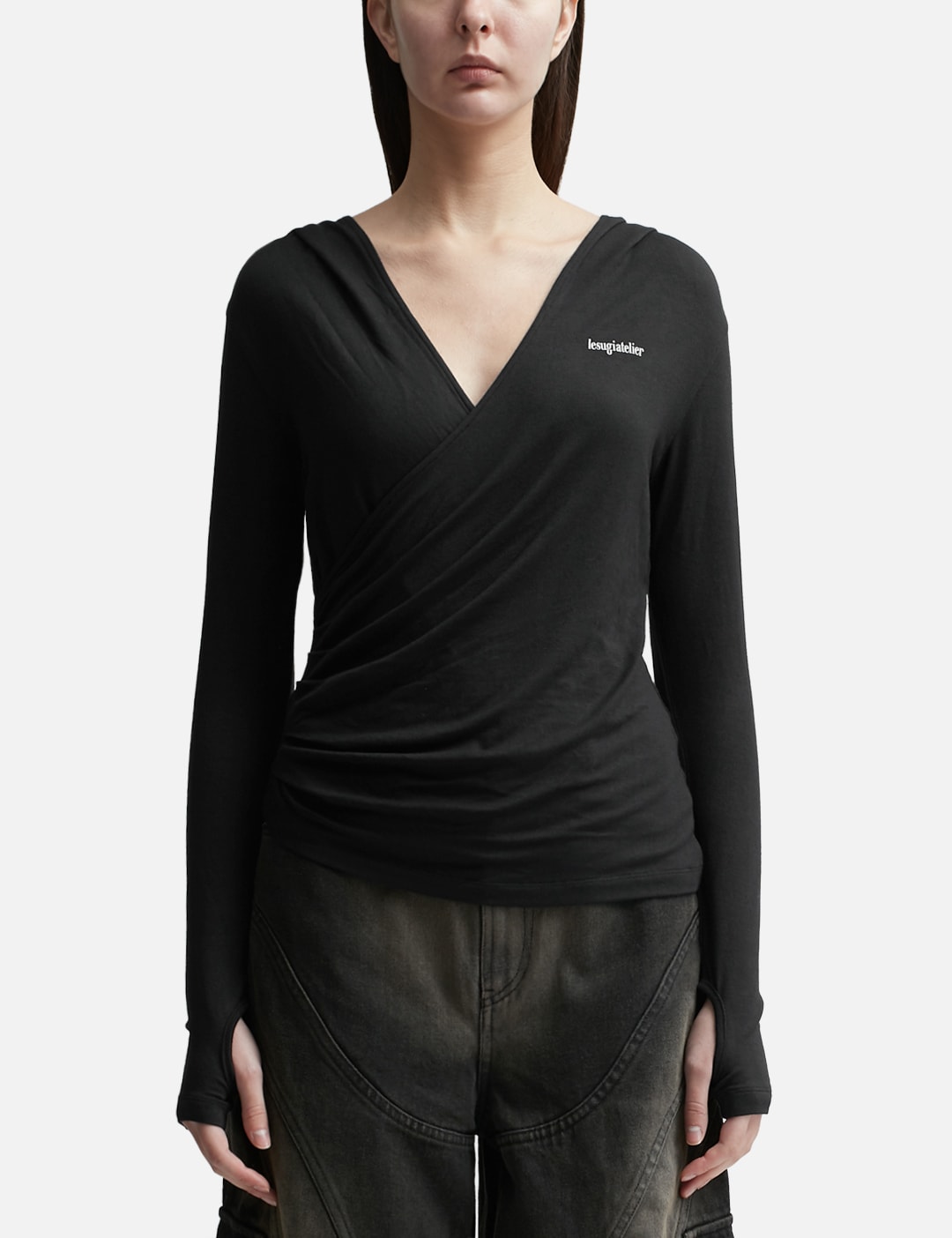 DRAPED HOODED TOP view 13