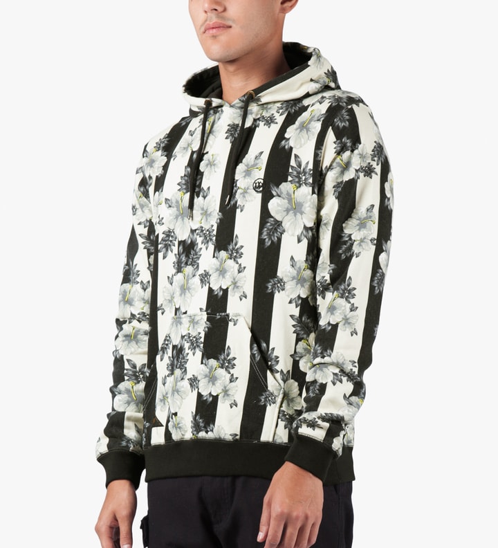 10.Deep Hibis Stripe Hibiscus Hoodie