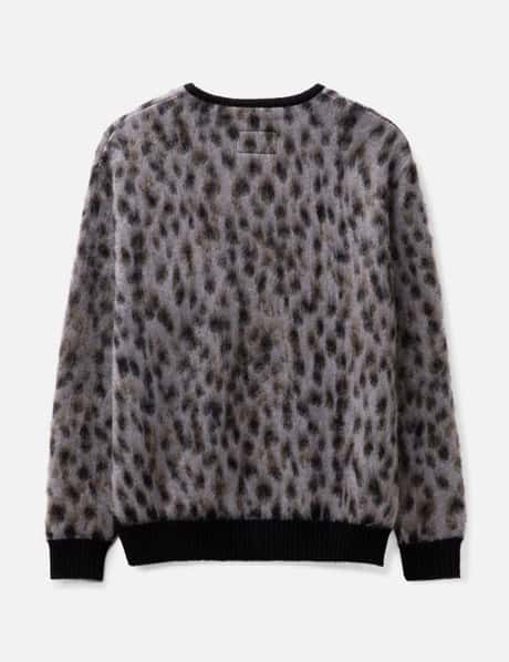 white Leopard Faux Mohair