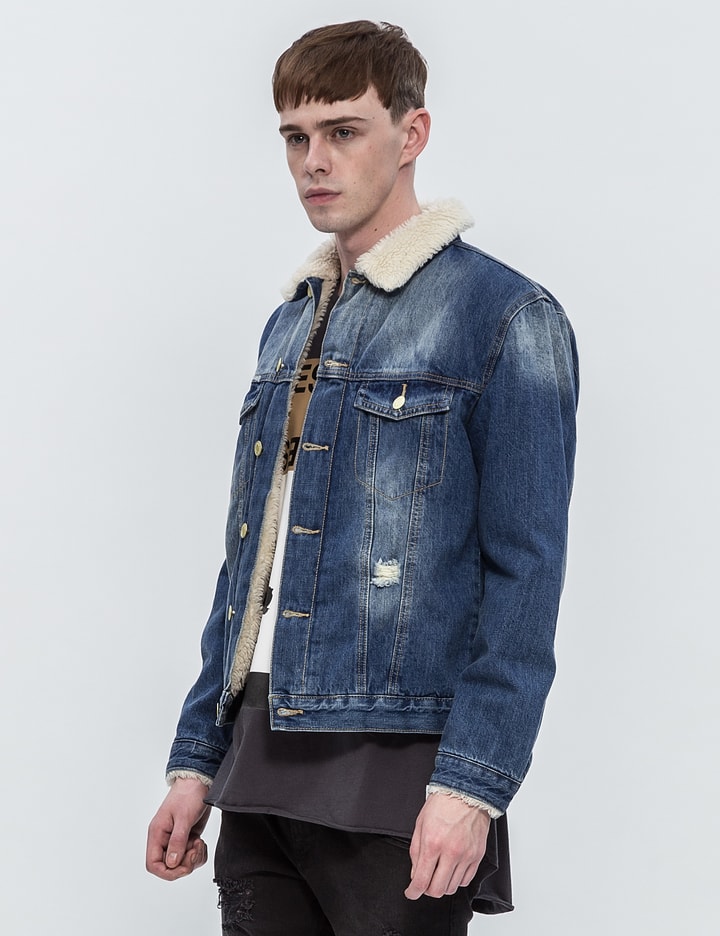 Denim Flame Trucker Jacket Placeholder Image