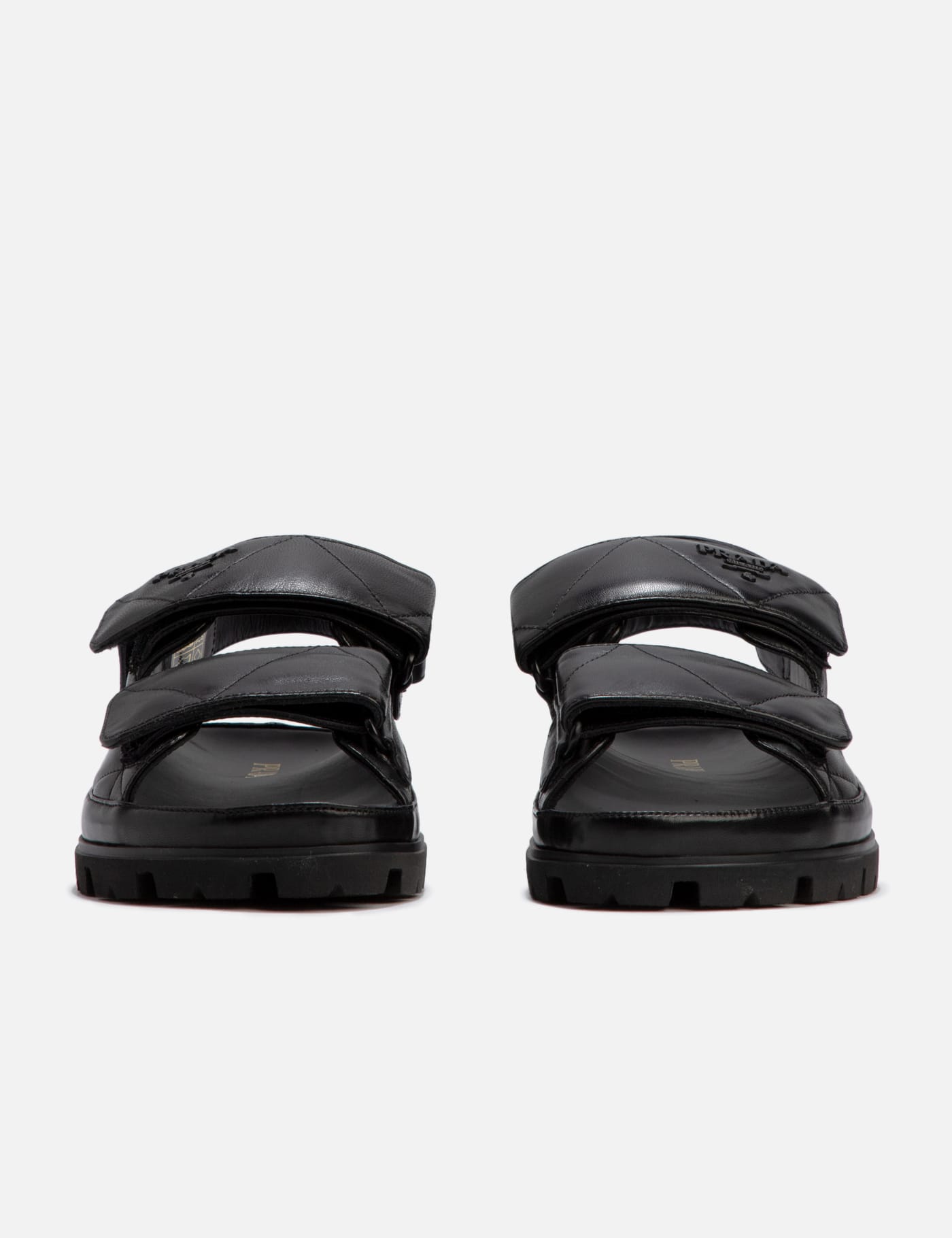Prada Pre-Owned Silver leather cross-strap sandals | SOTT