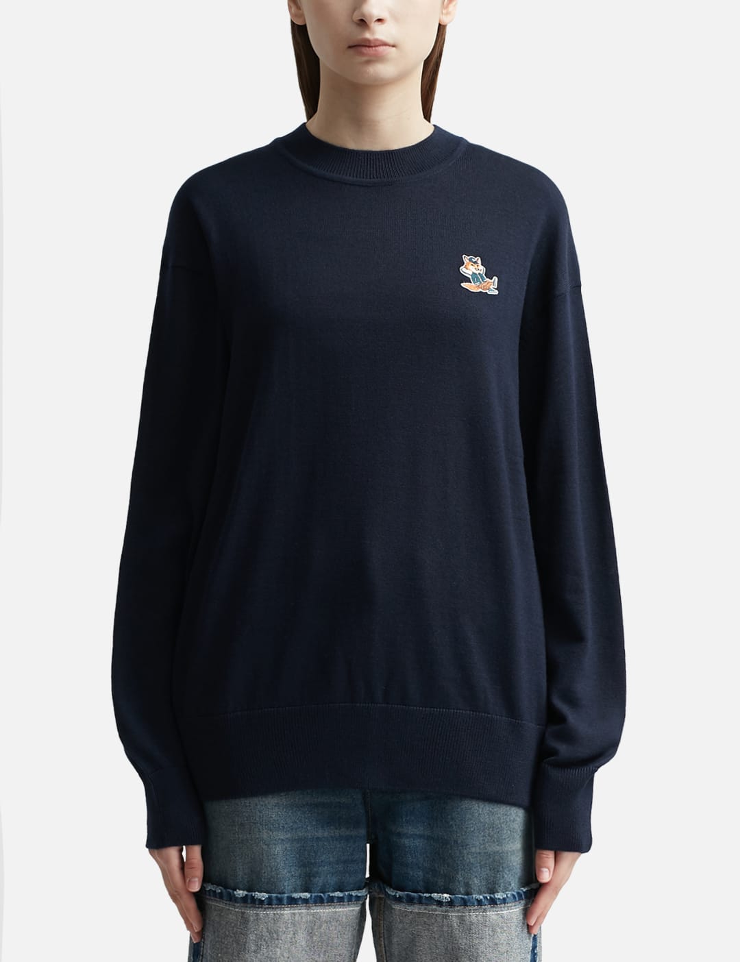 Maison Kitsune Dressed Fox Patch Relaxed Jumper
