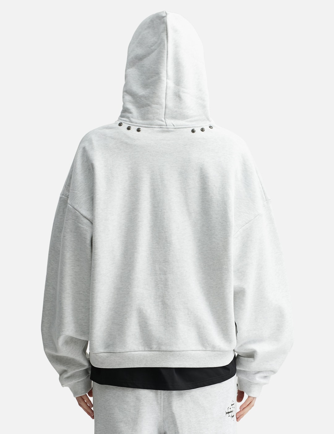 "Leon" Grey Studded Hoodie view 19