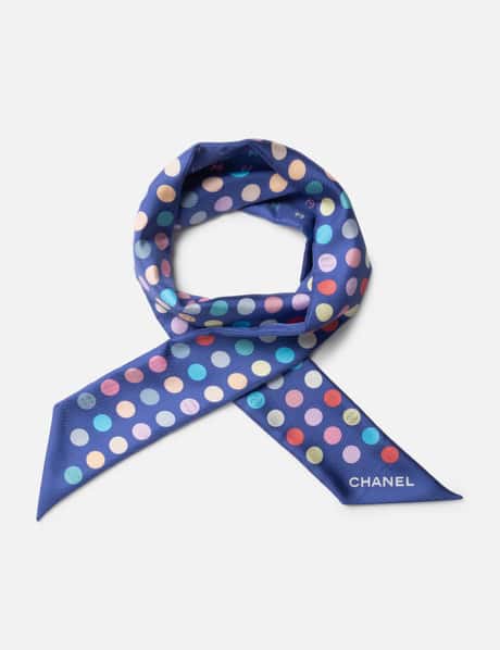 Chanel Pastel Polka Dots Silk Scarf