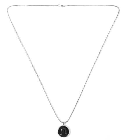 Black Scale Silver Knight Cameo Necklace