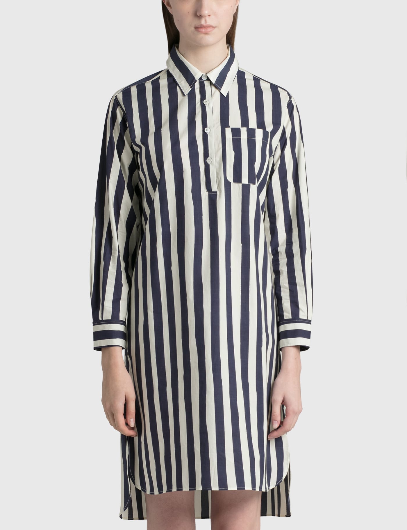 Banana Republic Carmen Shirt dark blue-white striped pattern casual look Fashion Shirts Carmen Shirts 