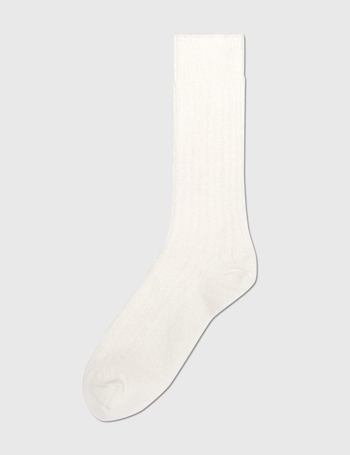 Linen Cotton Ribbed Crew Socks Placeholder Image