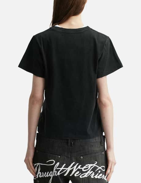 "Sera" Cursive Fitted T-Shirt In Washed Black view 12