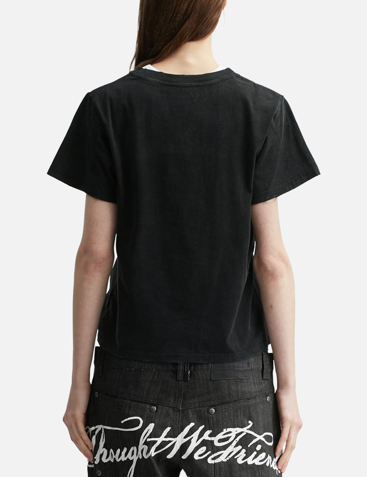 "Sera" Cursive Fitted T-Shirt In Washed Black view 4
