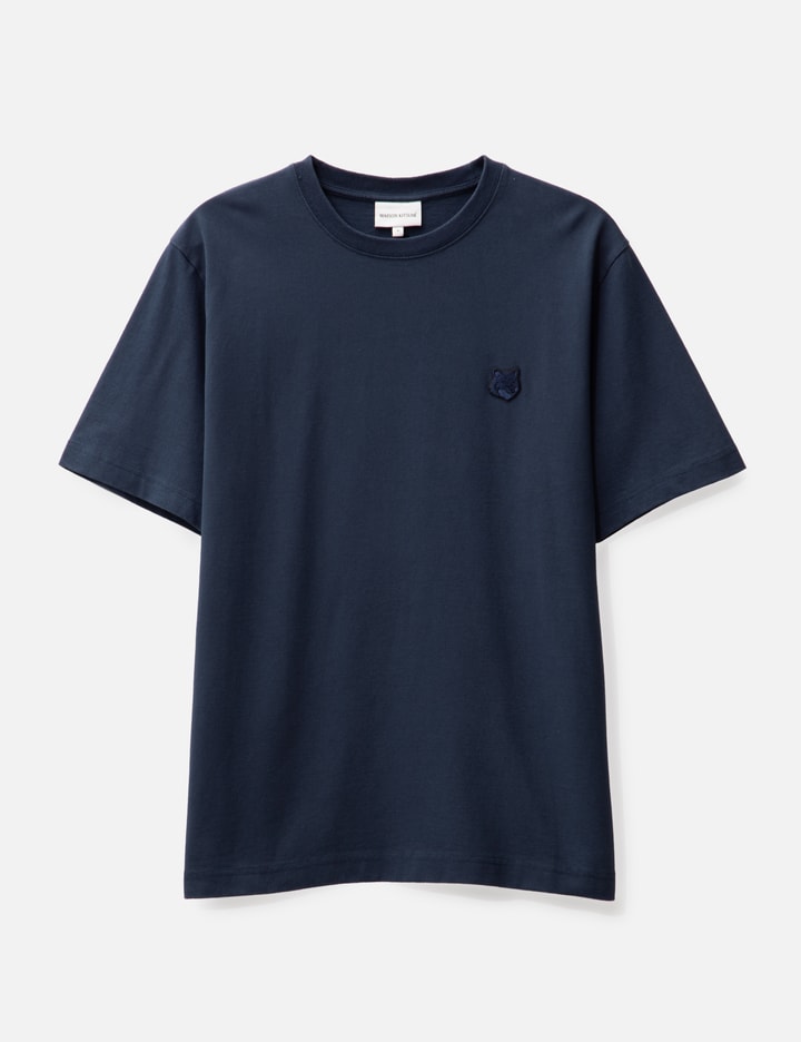 Shop Maison Kitsuné Bold Fox Head Patch Comfort T-shirt In Blue