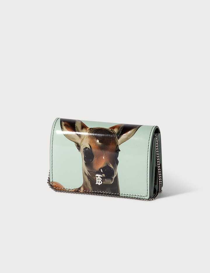 Deer Motif Leather Card Case with Detachable Strap Placeholder Image
