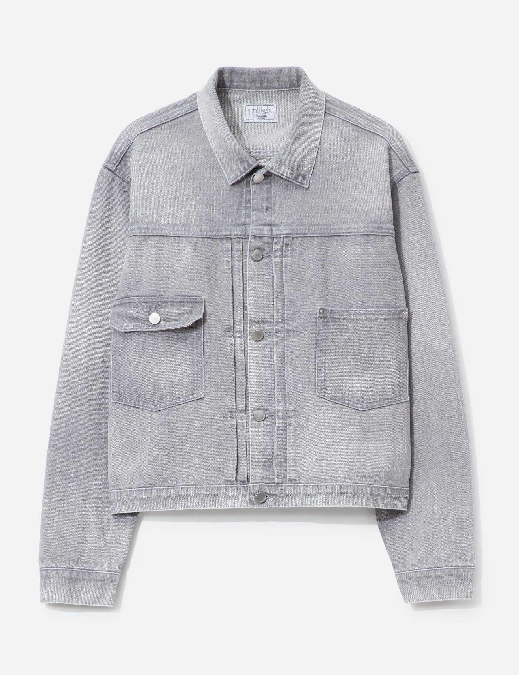 Time Travel Trucker Jacket Gray Denim view 16