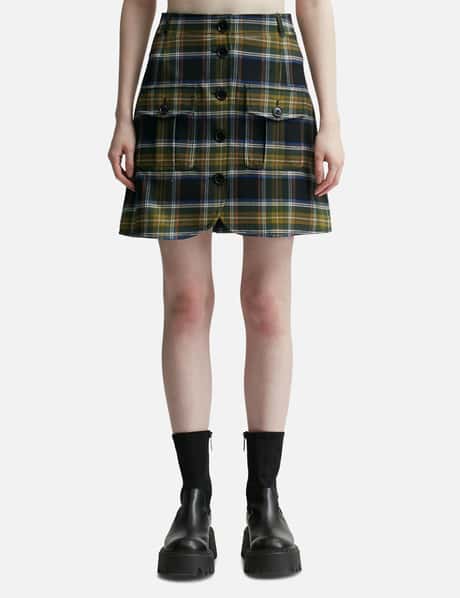Kenzo A-Line Checked Mini Skirt
