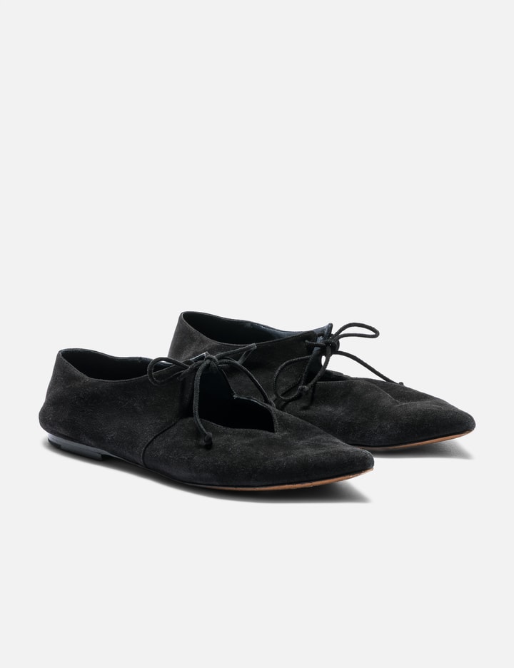 Celine Suede Babouche Flats In Black