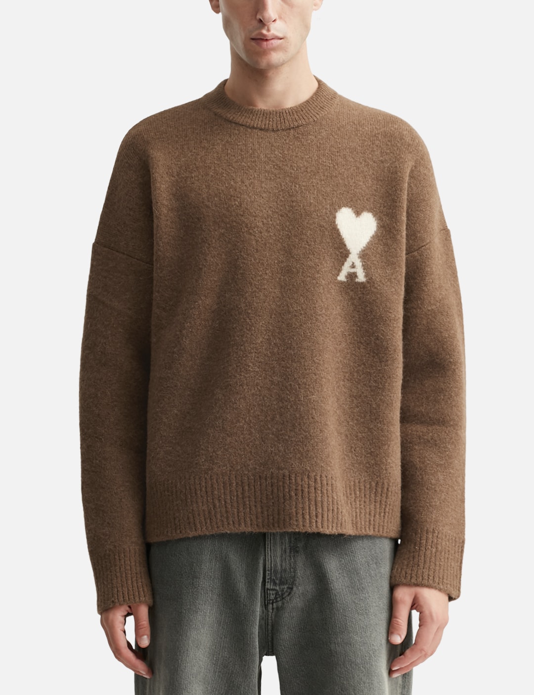 Ami Jacquard Sleeveless V Neck Sweater HBX - Main Image