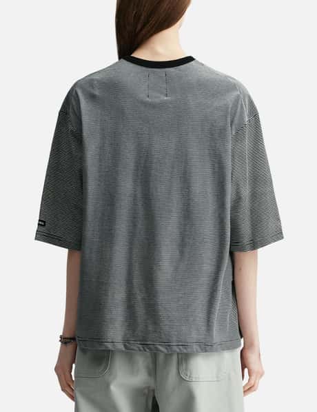 Paneled Stripe Cropped T-Shirt view 12