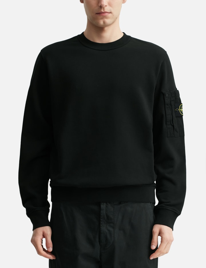 Stone Island Cotton Fleece Crewneck Sweatshirt With Seasonal Pocket