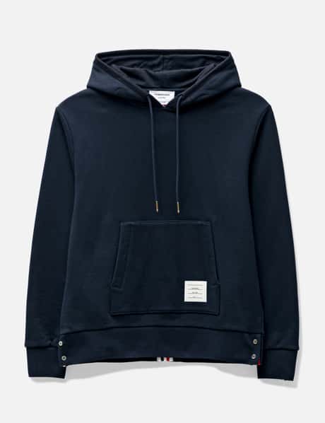 Thom Browne Loopback Jersey Knit Center Back Stripe Pullover Hoodie
