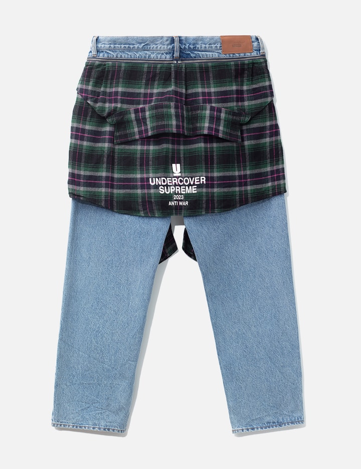 Undercover Check Shirt Layered Jeans Placeholder Image