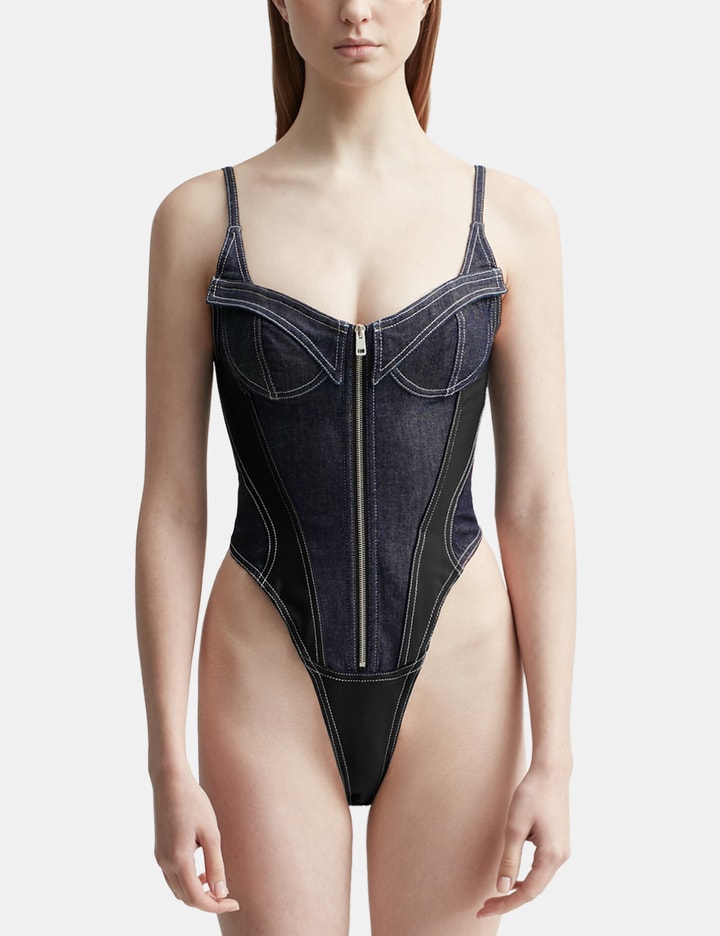 MUGLER - Corset Denim Body  HBX - Globally Curated Fashion and Lifestyle  by Hypebeast