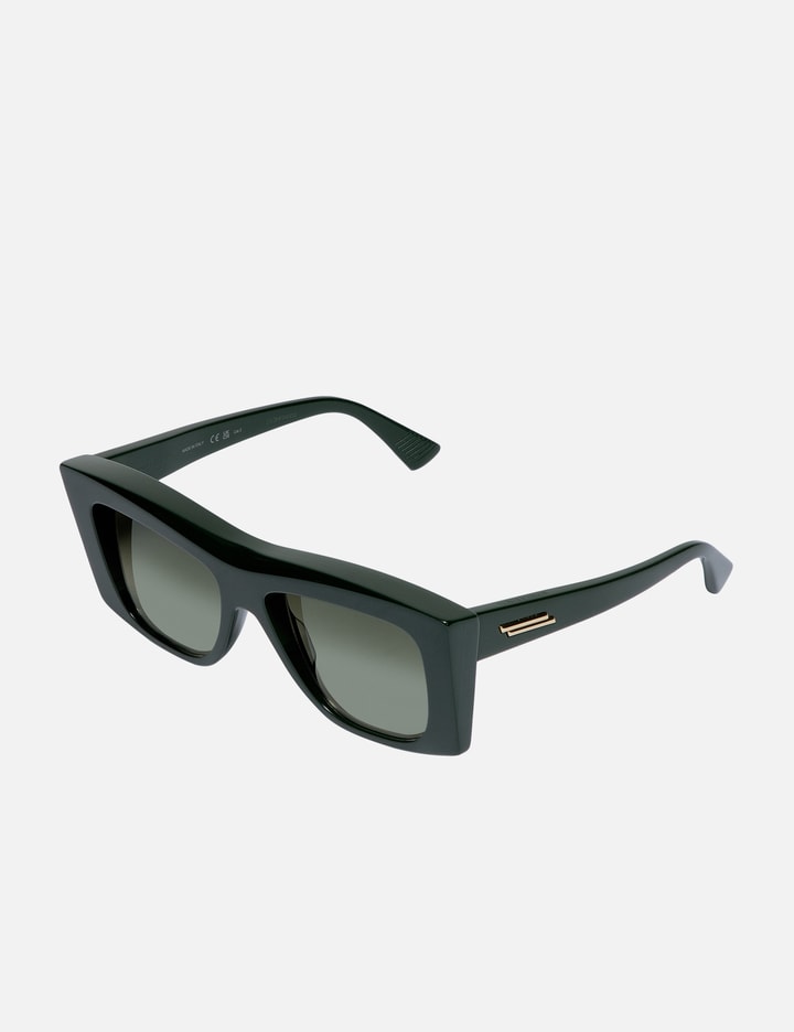 Bottega Veneta Visor Recycled Acetate Square Sunglasses In Green