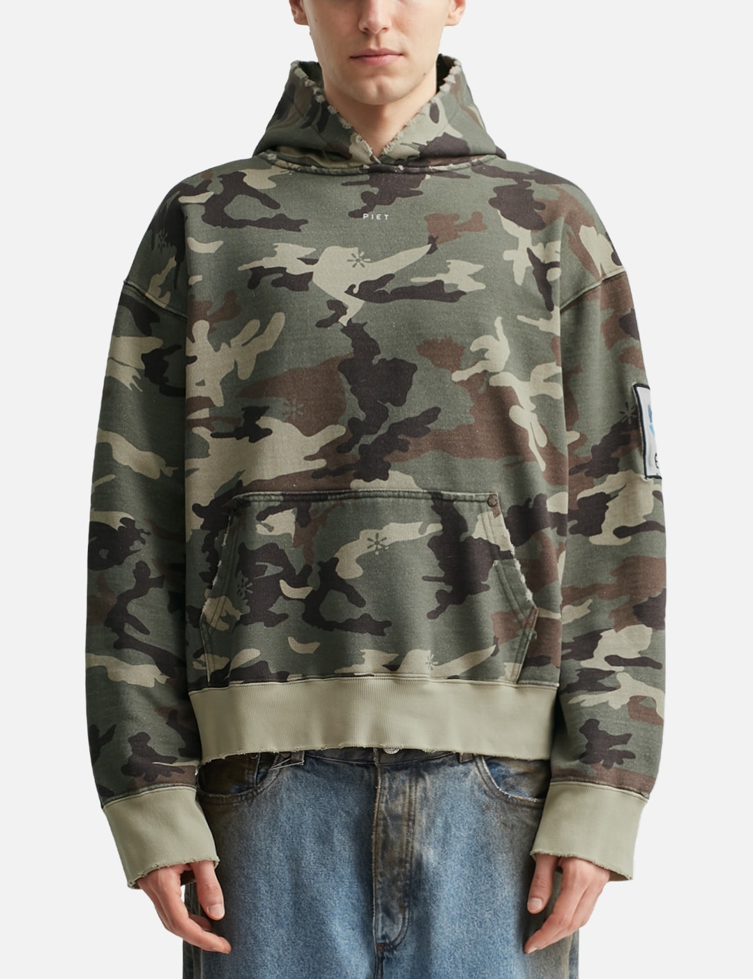 Camo Distressed Hoodie view 12