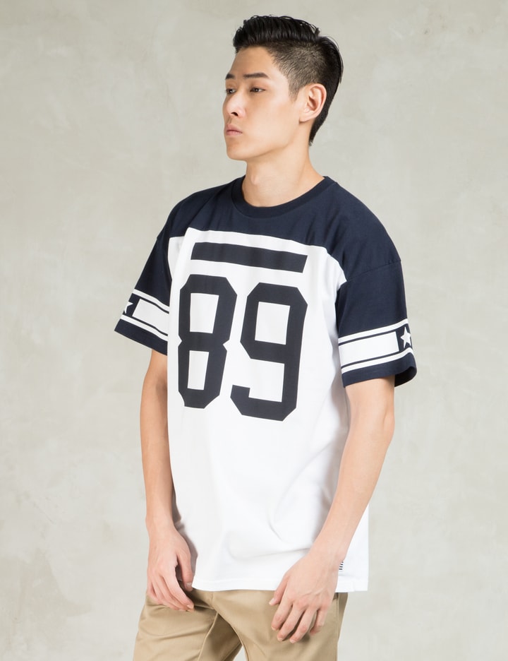 White/Navy S/S State Baseball T-Shirt Placeholder Image