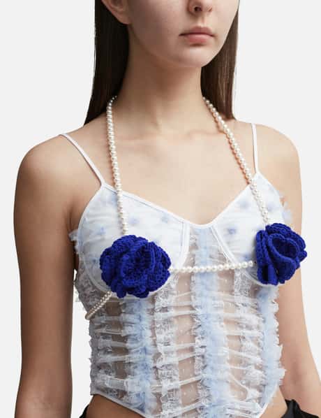 Crochet Pearl Bra Necklace view 9