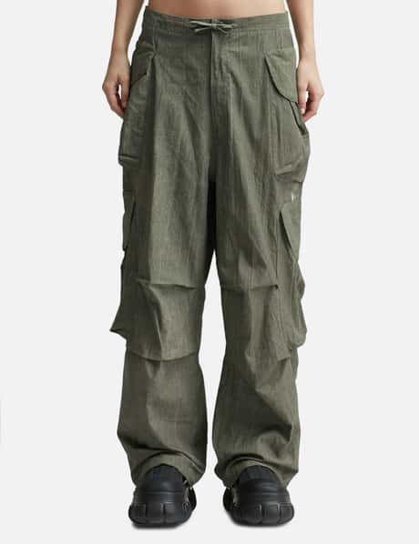 MISBHV Nylon Monogram Parachute Trousers Grey