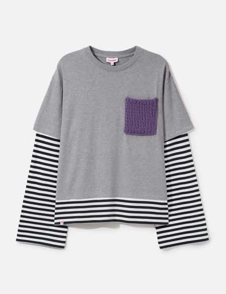 Charles Jeffrey Loverboy Long Sleeve 2-In-1 Tee With Knit Patch