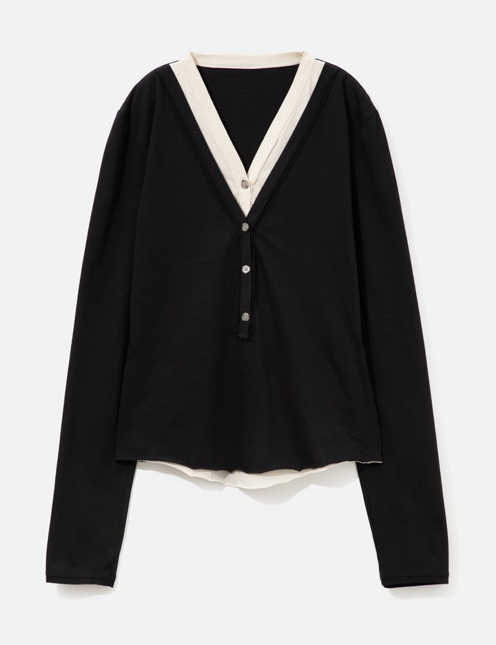 Perverze Layered Henley Long T-Shirts