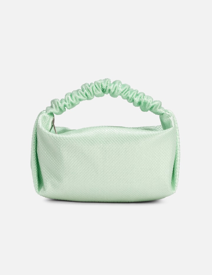 Alexander Wang Satin Scrunchie Mini Bag With Clear Beads In Green