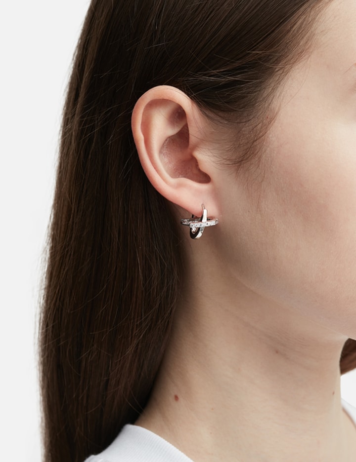 MIDNIGHTFACTORY Dual-Hoops Tangled Two-Way Earrings