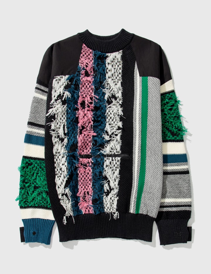 Sacai - ラグ ジャカード ニット プルオーバー | HBX - ハイプビースト 