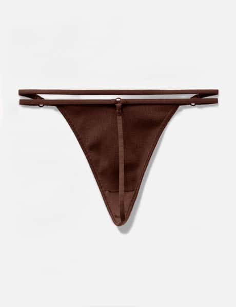 Ribbed Strap Detailed Thong view 5
