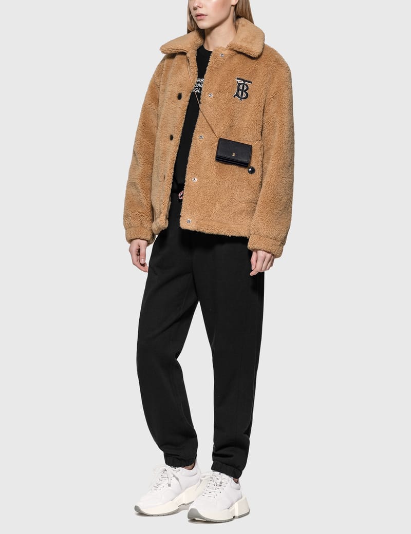 burberry monogram motif fleece jacket